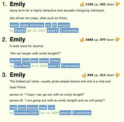 Emily in The Urban Dictionary. 