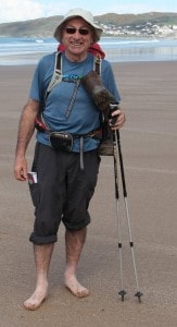 barefoot on Woolacombe beach