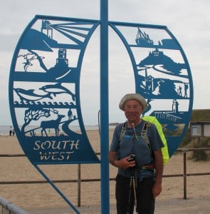 Geoff at the end of The South West Coast Path