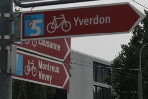 Switz bike route sign