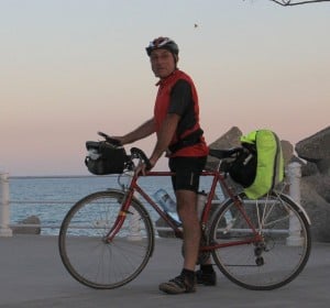 Geoff & bike at the Black Sea