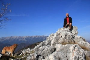 Geoff Jones on a rock