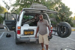 KG with the bike in the Land Cruiser