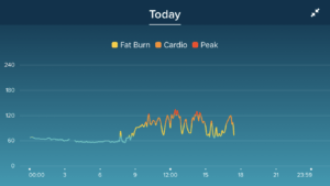 Todays heart rate according to the Blaze