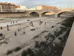 Playing Beachball in the river bed